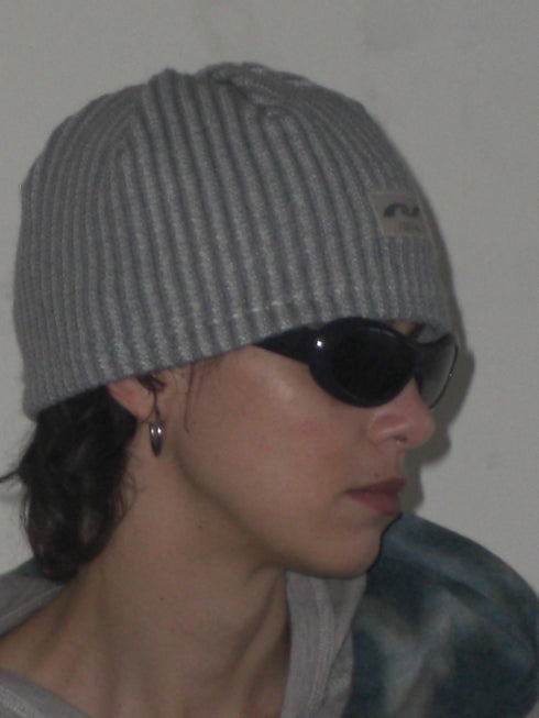 PAPER LOGO RIB BEANIE -GRAY-
